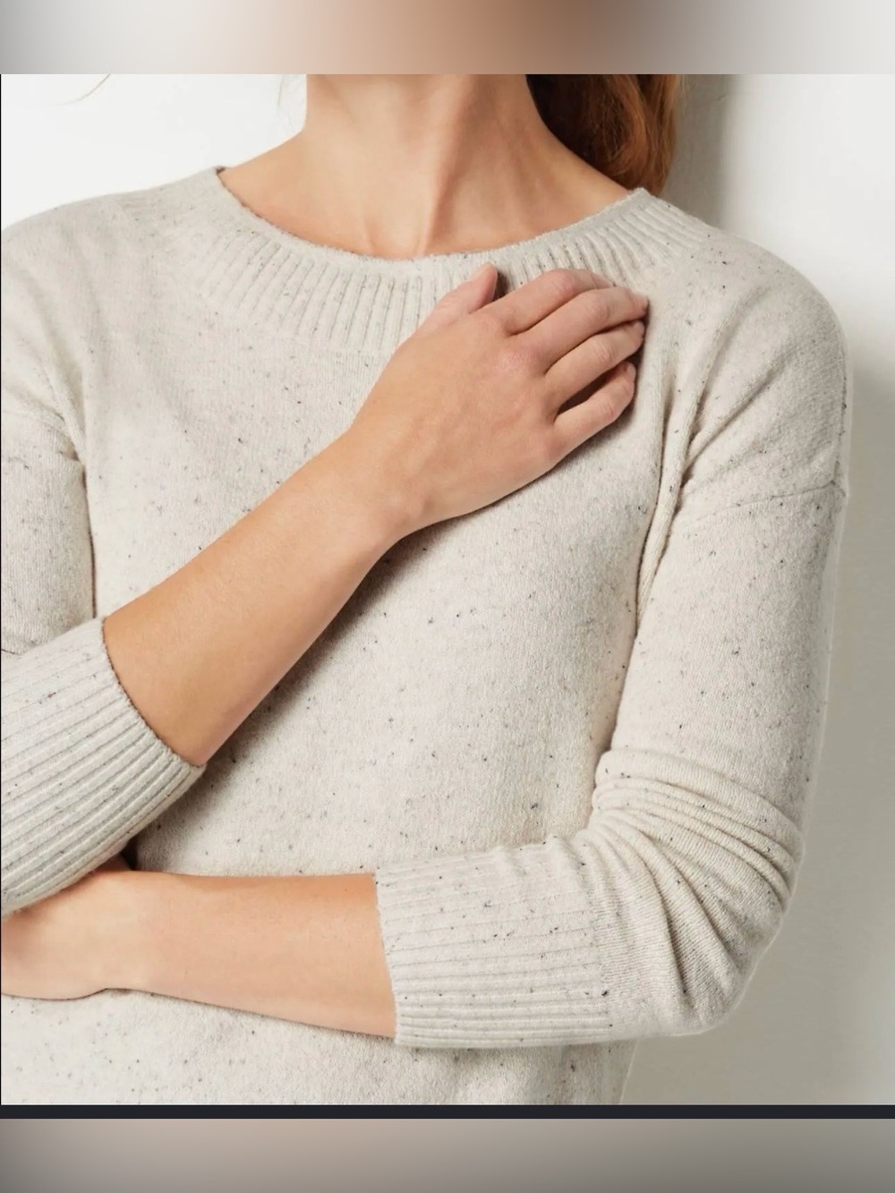 J.jill Pure Jill Round-neckline Sweater Tunic In Alabaster Multi